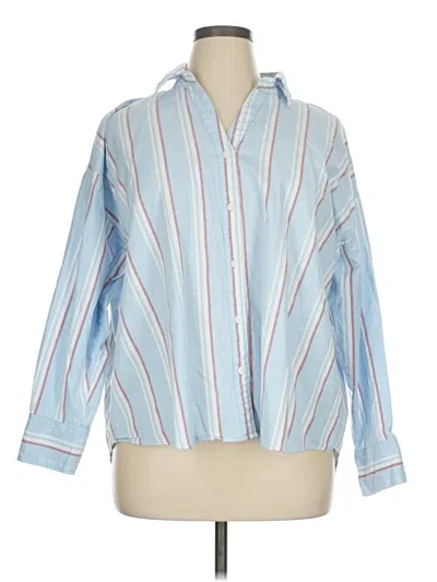 Pre-owned Falls Creek Long Sleeve Blouse In Blue