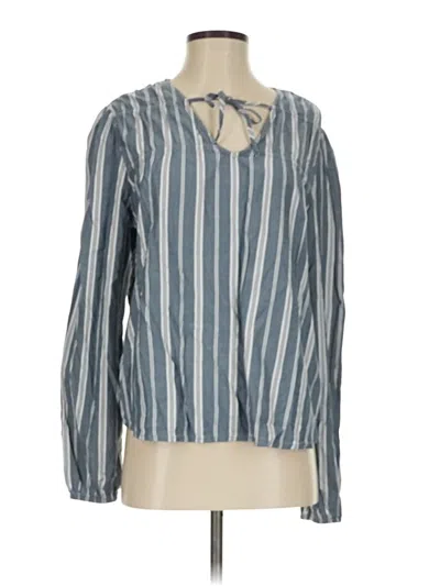 Pre-owned Falls Creek Long Sleeve Blouse In Blue