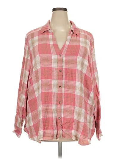 Pre-owned Falls Creek Long Sleeve Button Down Shirt In Pink
