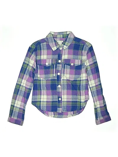Pre-owned Falls Creek Kids' Long Sleeve Button Down Shirt In Purple