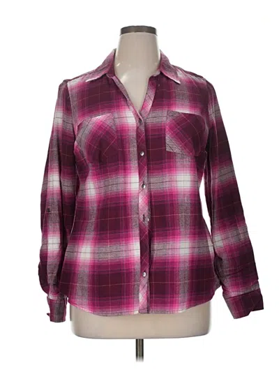 Pre-owned Falls Creek Long Sleeve Button Down Shirt In Purple