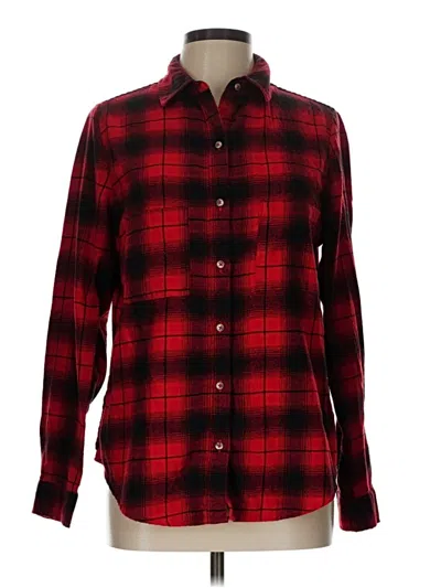 Pre-owned Falls Creek Long Sleeve Button Down Shirt In Red