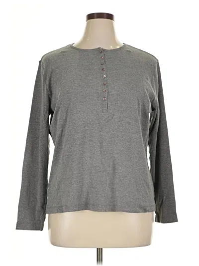 Pre-owned Falls Creek Long Sleeve Henley Shirt In Gray