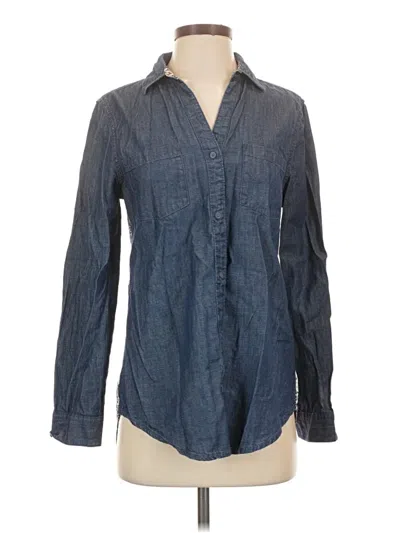 Pre-owned Falls Creek Long Sleeve Polo Shirt In Blue