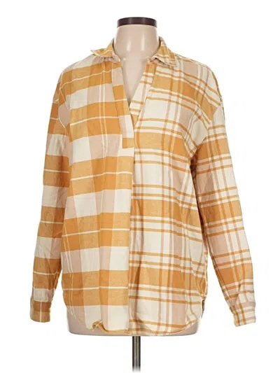 Pre-owned Falls Creek Long Sleeve Polo Shirt In Gold