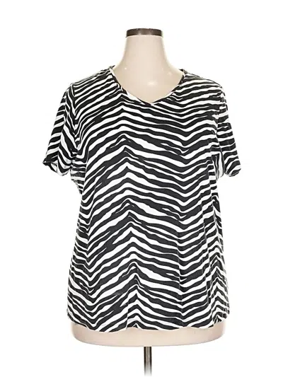 Pre-owned Falls Creek Short Sleeve Blouse In Black