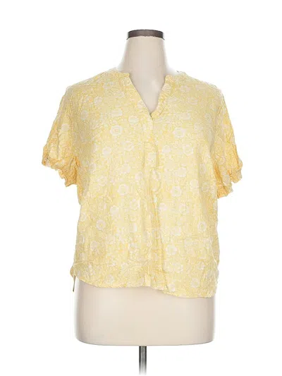 Pre-owned Falls Creek Short Sleeve Blouse In Yellow