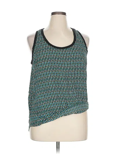 Pre-owned Falls Creek Sleeveless Top Teal Halter Neckline Tops In Blue