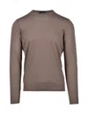 Fama Brown Relaxed Cotton Pullover In Pink