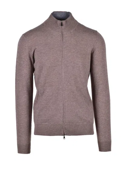 Fama Merino Wool Cardigan - Brown
