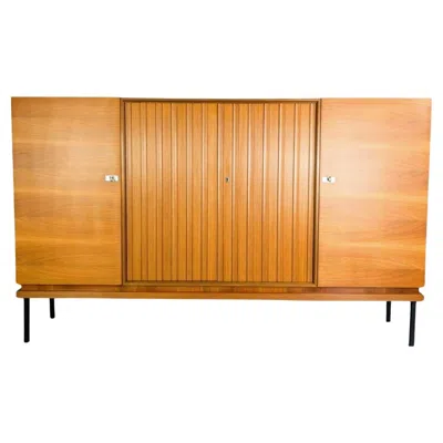 Pre-owned Fama Original Midcentury Highboard Famöla Möbel  Nussbaum In Brown