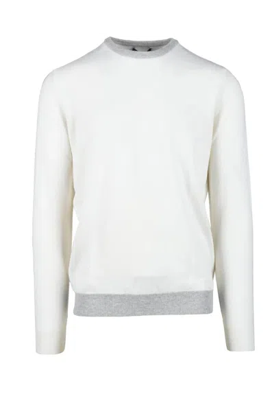 Fama White Crewneck Silk-blend Sweater