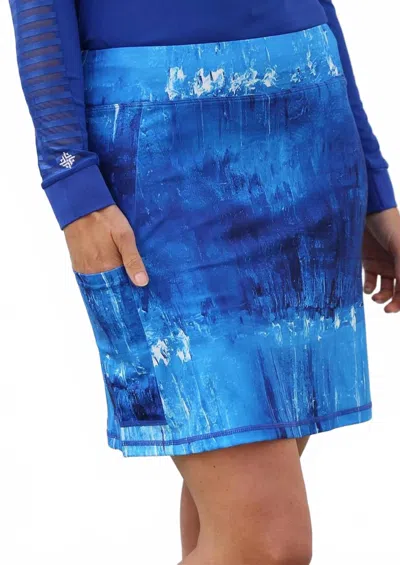 Famara Artful Golf Skort In Blue Lagoon In Multi