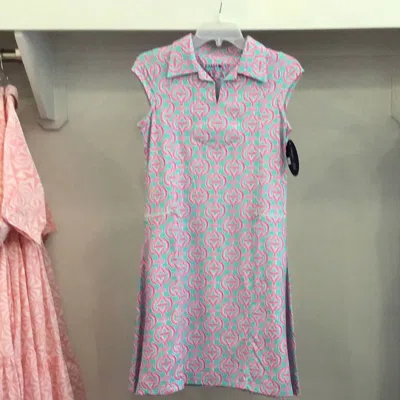 Famazee Cap Sleeve Polo Neck Dress In Pink