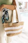 Fame Accessories Double Strap Beach Tote Bag In Neutral Sandstone