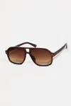 Fame Accessories Men's Plastic Aviator Frame Sunglasses In Brown In Brown