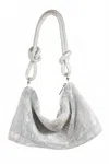 Fame Accessories Rhinestone Studded Hobo Bag In Ab In Multi
