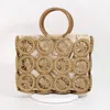 Fame Accessories Women's Freia Boho Circle Summer Beach Bag In Tan In Multi