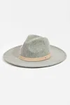 Fame Accessories Women's Wool Felt Flat Brim Fedora Hat In Grey
