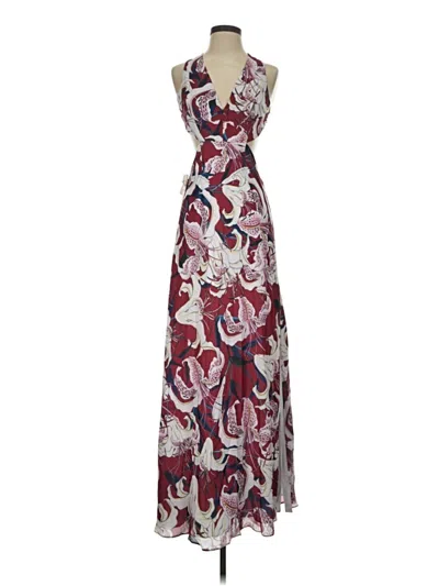 Fame And Partners Casual Dress In Burgundy