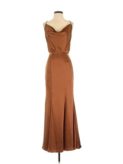 Pre-owned Fame And Partners Cocktail Dress In Brown