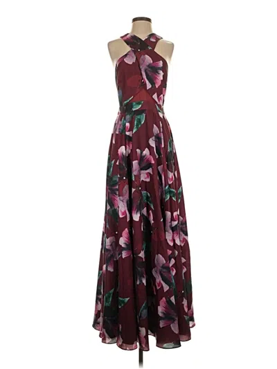 Pre-owned Fame And Partners Cocktail Dress In Burgundy