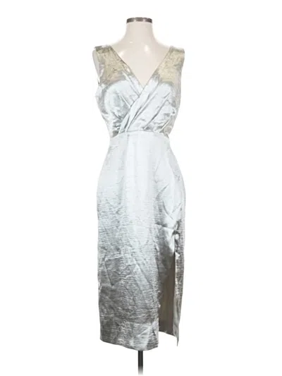 Pre-owned Fame And Partners Cocktail Dress In Silver