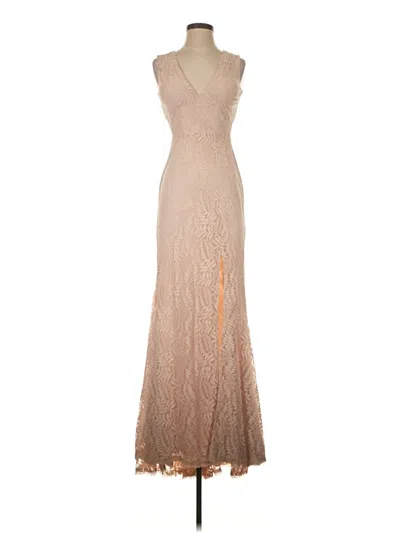 Pre-owned Fame And Partners Cocktail Dress In Tan