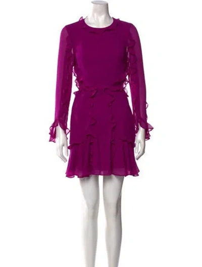 Pre-owned Fame & Partners Crew Neck Knee-length Dress In Purple