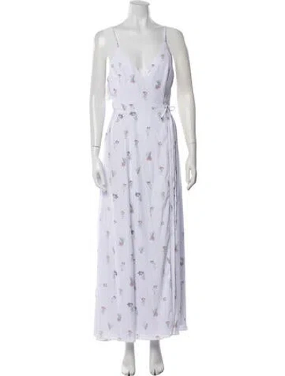 Pre-owned Fame & Partners Floral Print Long Dress In Multicolor