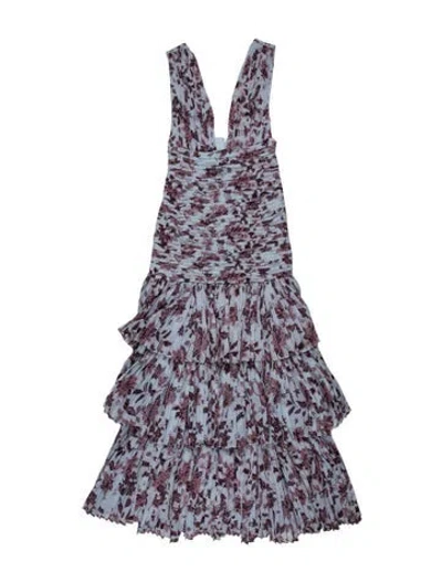 Pre-owned Fame & Partners Floral Print Long Dress W/ Tags In Multi