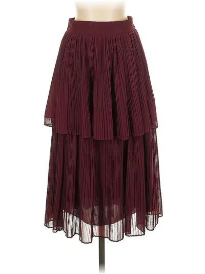 Pre-owned Fame And Partners Formal Skirt In Burgundy