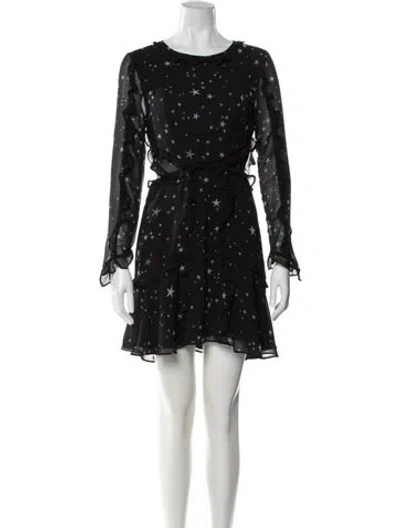 Pre-owned Fame & Partners Graphic Print Mini Dress In Black