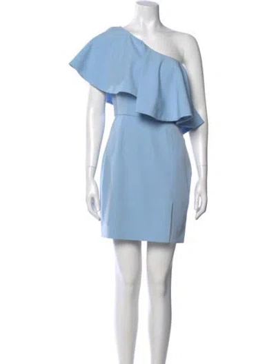 Pre-owned Fame & Partners One-shoulder Mini Dress In Blue