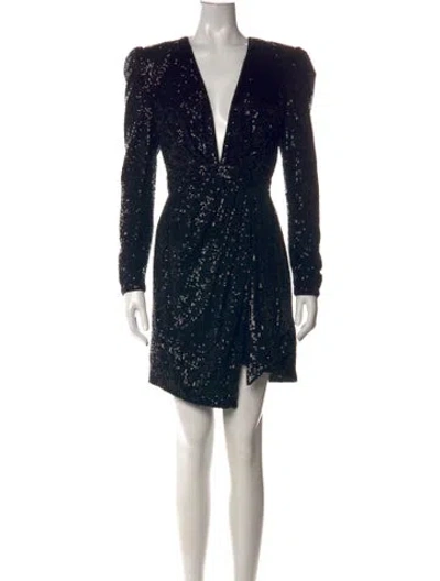Pre-owned Fame & Partners Patterned Mini Dress In Black