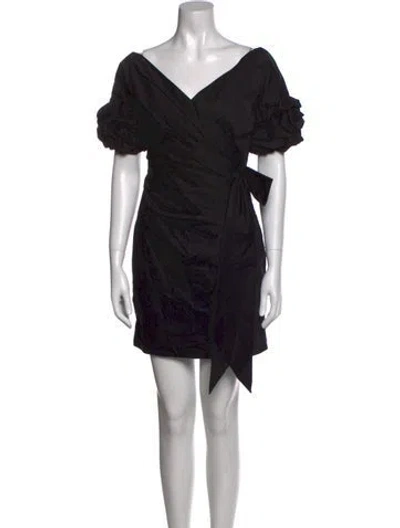 Pre-owned Fame & Partners Printed Mini Dress In Black