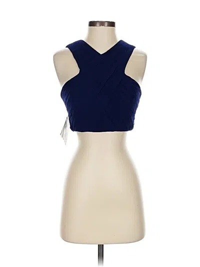 Pre-owned Fame And Partners Sleeveless Top Blue Halter Neckline Tops