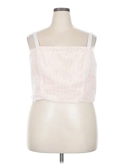 Pre-owned Fame And Partners Sleeveless Top White Square Neckline Tops