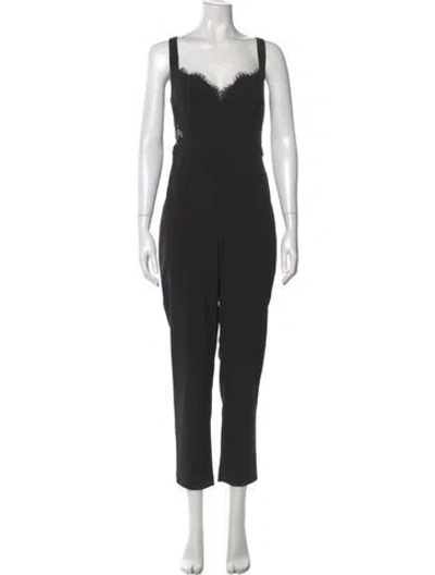 Pre-owned Fame & Partners Square Neckline Jumpsuit In Black