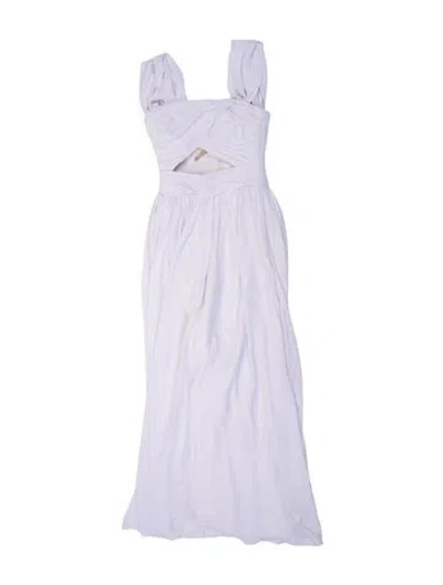Pre-owned Fame & Partners Square Neckline Long Dress In White
