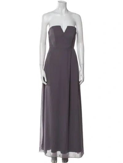 Pre-owned Fame & Partners Strapless Long Dress In Gray
