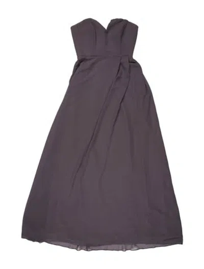 Pre-owned Fame & Partners Strapless Long Dress In Gray