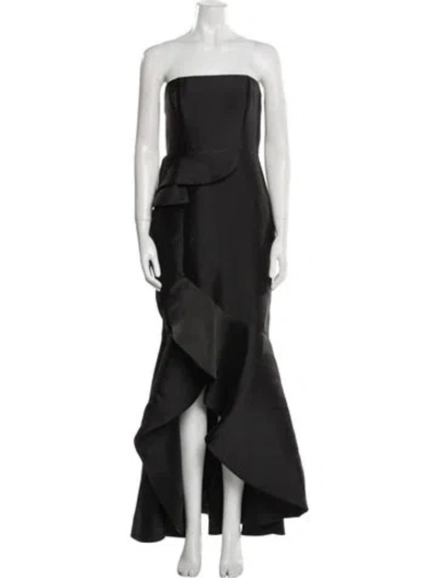 Pre-owned Fame & Partners Strapless Midi Length Dress In Black