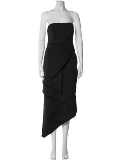 Pre-owned Fame & Partners Strapless Midi Length Dress In Blue