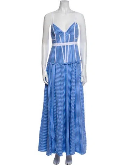 Pre-owned Fame & Partners Striped Long Dress In Multi