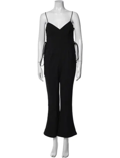 Pre-owned Fame & Partners V-neck Jumpsuit In Black