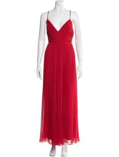 Pre-owned Fame & Partners V-neck Jumpsuit In Red