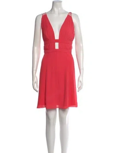 Pre-owned Fame & Partners V-neck Mini Dress In Pink