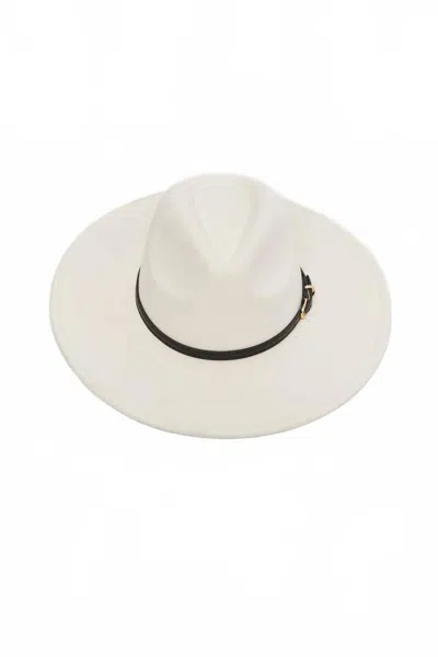 Fame Women's Keep It Classy Fedora Hat In Beige In White