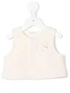 Familiar Animal-patch Sleeveless Waistcoat In White